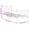 vidaXL Kovov&yacute; r&aacute;m postele s hlavov&yacute;m a nožn&iacute;m čelem b&iacute;l&yacute; 75 x 190 cm