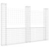 vidaXL Gabionov&yacute; ko&scaron; ve tvaru U se 3 sloupky železo 260 x 20 x 200 cm