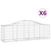 vidaXL Klenut&eacute; gabionov&eacute; ko&scaron;e 6 ks 200x50x60/80 cm pozinkovan&eacute; železo
