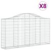 vidaXL Klenut&eacute; gabionov&eacute; ko&scaron;e 8 ks 200x30x100/120cm pozinkovan&eacute; železo