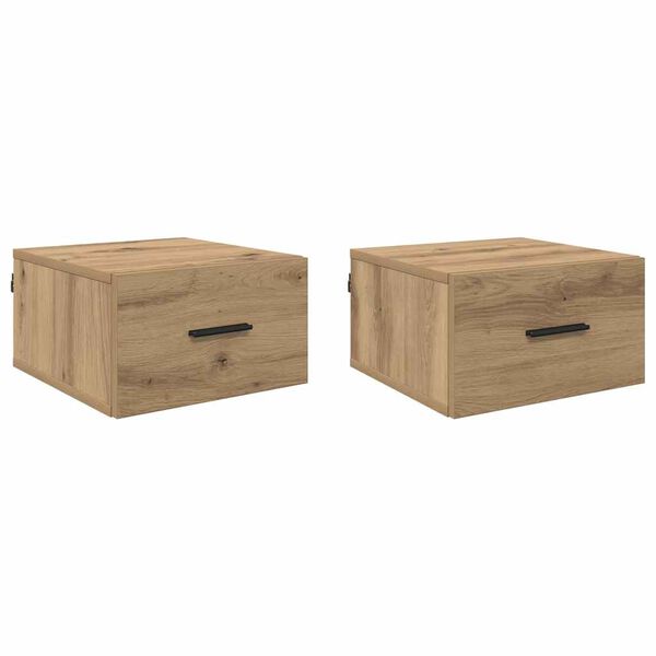 vidaXL Nočn&iacute; skř&iacute;ňka se z&aacute;suvkou 2 pcs dub artisan 35 x 35 x 20 cm