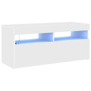 vidaXL TV skř&iacute;ňka s LED osvětlen&iacute;m b&iacute;l&aacute; 90 x 35 x 40 cm