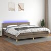 vidaXL Box spring postel s matrac&iacute; a LED taupe 200x200 cm textil