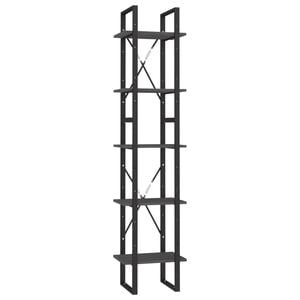 vidaXL Knihovna s 5 policemi &scaron;ed&aacute; 40 x 30 x 175 cm borov&eacute; dřevo
