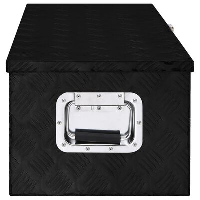 vidaXL Úložný box černý 80 x 39 x 30 cm hliník