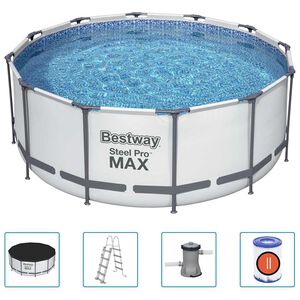 Bestway Baz&eacute;n Steel Pro MAX s př&iacute;slu&scaron;enstv&iacute;m kulat&yacute; 366 x 122 cm