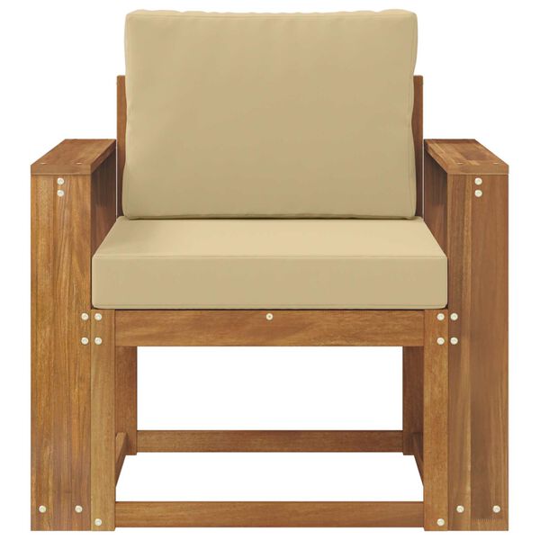 vidaXL Venkovn&iacute; pohovka Masivn&iacute; ak&aacute;ciov&eacute; dřevo a polyester Př&iacute;rodn&iacute;