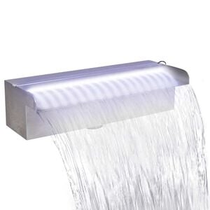 vidaXL Obd&eacute;ln&iacute;kov&aacute; baz&eacute;nov&aacute; font&aacute;na s LED nerezov&aacute; ocel 30 cm