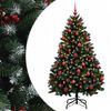 vidaXL Uměl&yacute; v&aacute;nočn&iacute; stromek zelen&yacute; s ozdobami 150 cm 150 LED