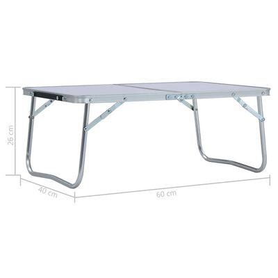vidaXL Skládací kempingový stůl bílý hliník 60 x 40 cm