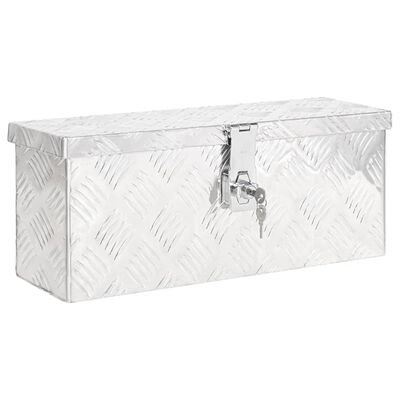 vidaXL Úložný box stříbrný 50 x 15 x 20,5 cm hliník