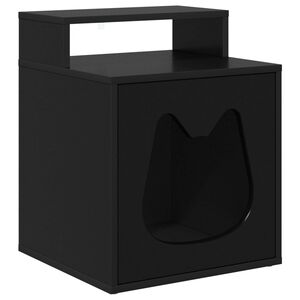 vidaXL Kočič&iacute; dům Čern&aacute; 42,5 x 40 x 53,5 cm Kompozitn&iacute; dřevo
