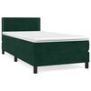 vidaXL Box spring postel s matrac&iacute; tmavě zelen&aacute; 90x190 cm samet