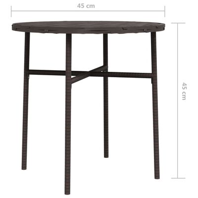 vidaXL Čajový stolek hnědý 45 cm polyratan