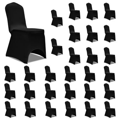 vidaXL Potahy na židle napínací černé 30 ks