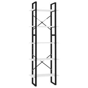 vidaXL Knihovna s 5 policemi b&iacute;l&aacute; 60 x 30 x 175 cm kompozitn&iacute; dřevo