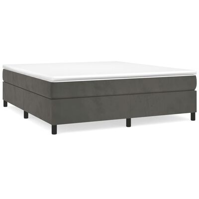 vidaXL Box spring postel s matrací tmavě šedá 180x200 cm samet