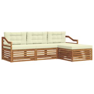 vidaXL Venkovn&iacute; pohovkov&aacute; souprava 4 pcs Přirozen&aacute; a Kr&eacute;mov&aacute;