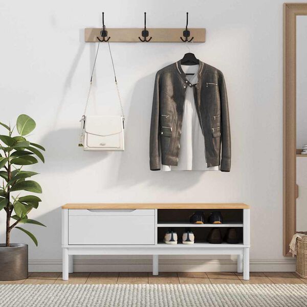 vidaXL Lavice do chodby se z&aacute;suvkou FLORO B&iacute;l&aacute; 115 x 40 x 45 cm