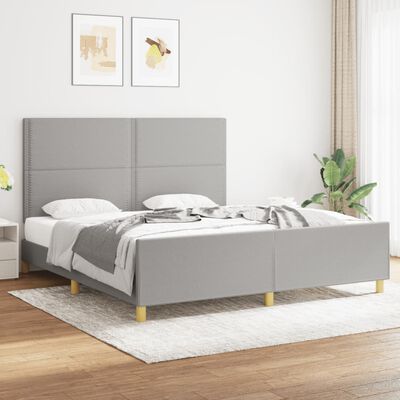 vidaXL Rám postele s čelem světle šedý 180x200 cm textil