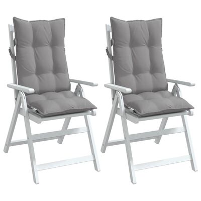 vidaXL Podušky na židli s vysokým opěradlem 2 ks šedé oxfordská látka