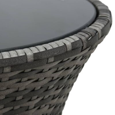vidaXL Zahradní odkládací stolek tvar bubnu šedý polyratan