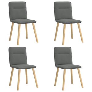 vidaXL J&iacute;deln&iacute; židle 4 ks tmavě &scaron;ed&eacute; textil
