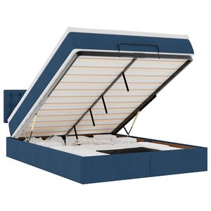 vidaXL Osmansk&aacute; postel s matrac&iacute; & LED modr&aacute; 140x190 cm l&aacute;tka