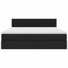 vidaXL Postel s &uacute;ložn&yacute;m prostorem a LED osvětlen&iacute;m Čern&aacute; 160 x 200 cm