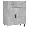 vidaXL Skř&iacute;ň highboard betonově &scaron;ed&aacute; 69,5x34x180 cm kompozitn&iacute; dřevo