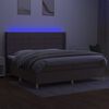 vidaXL Box spring postel s matrac&iacute; a LED taupe 200x200 cm textil