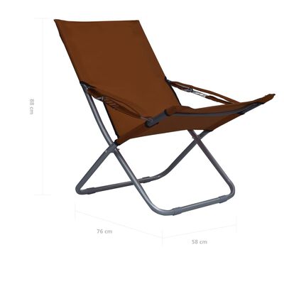 vidaXL Skládací plážové židle 2 ks textil hnědé