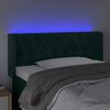 vidaXL Čelo postele s LED tmavě zelen&eacute; 93 x 16 x 78/88 cm samet