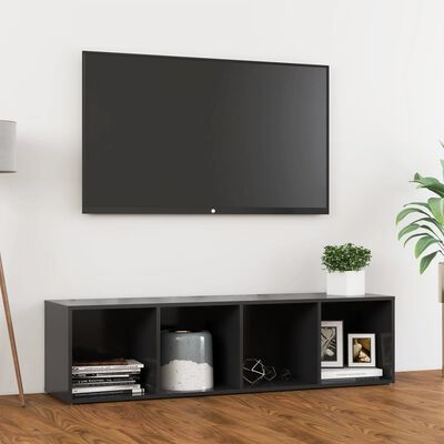 vidaXL TV stolek šedý 142,5 x 35 x 36,5 cm dřevotříska