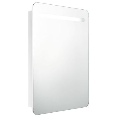 vidaXL LED koupelnová skříňka se zrcadlem zářivě bílá 60 x 11 x 80 cm