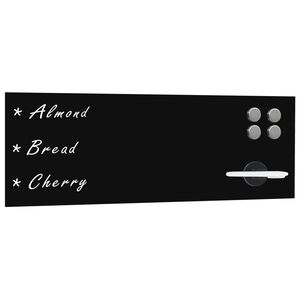 vidaXL N&aacute;stěnn&aacute; magnetick&aacute; čern&aacute; tabule skleněn&aacute; 60 x 20 cm