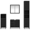 vidaXL Sada koupelnov&eacute;ho n&aacute;bytku 4 pcs Čern&yacute; dub kompozitn&iacute; dřevo