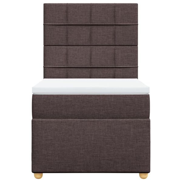 vidaXL Box spring postel s matrac&iacute; tmavě hněd&aacute; 90x190 cm textil
