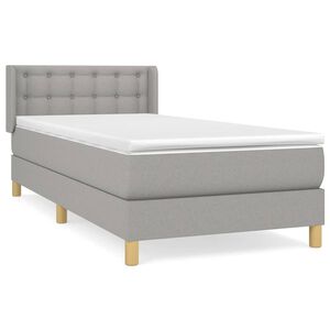 vidaXL Box spring postel s matrac&iacute; světle &scaron;ed&aacute; 80 x 200 cm textil
