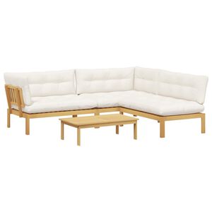 vidaXL 4 Kus Jednotky zahradn&iacute; paletov&eacute; pohovky Masivn&iacute; ak&aacute;tov&eacute; dřevo