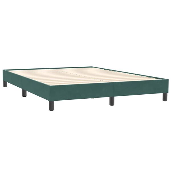 vidaXL Postel Box Spring bez matrace tmavě zelen&aacute; 140x210 cm samet