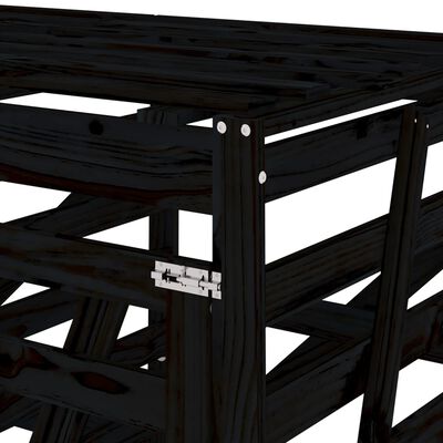 vidaXL Úložný box na čtyři popelnice černý masivní borové dřevo