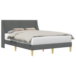vidaXL R&aacute;m postele s čelo Tmavě &scaron;ed&aacute; 137 x 190 cm Textil