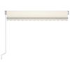 vidaXL Ručně zatahovací markýza s LED světlem 300 x 250 cm krémová