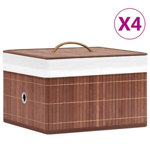 vidaXL Bambusov&eacute; &uacute;ložn&eacute; boxy 4 ks hněd&eacute;