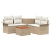 vidaXL Set pohovek 6 ks 4-Počet m&iacute;st Beige a kr&eacute;mov&aacute; b&iacute;l&aacute;