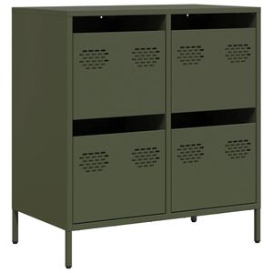 vidaXL Př&iacute;born&iacute;k olivově zelen&yacute; 68x39x73,5cm ocel v&aacute;lcovan&aacute; za studena