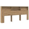 vidaXL Čelo postele se skř&iacute;ňkou Artisanov&yacute; dub 220 x 19 x 101,5 cm