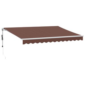 vidaXL Automatick&aacute; zatahovac&iacute; mark&yacute;za hněd&aacute; 350 x 250 cm