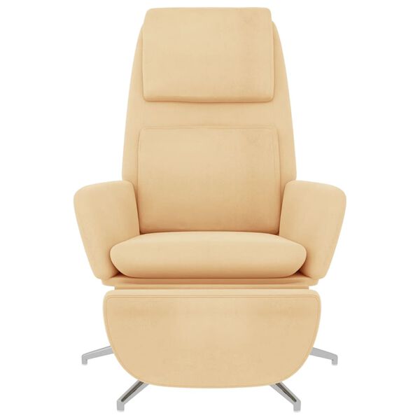 vidaXL Relaxačn&iacute; křeslo s podnožkou kr&eacute;mov&eacute; tkanina z mikrovl&aacute;kna